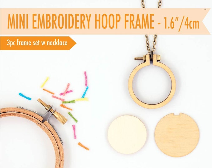 DIY Miniature Embroidery Hoop With Necklace 4cm/1.6 Etsy