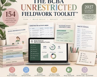 BCBA Unrestricted Fieldwork Toolkit | 154 Activity Ideas | BCBA Supervision & Fieldwork Planner | 2027 BCBA Trainee Resource