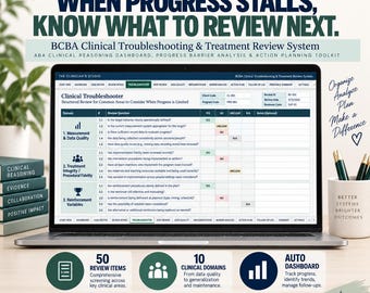 BCBA Clinical Troubleshooting Toolkit | ABA Treatment Review & Clinical Reasoning Dashboard | Behavior Analyst Excel System