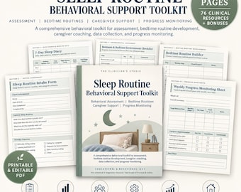 Sleep Routine ABA Toolkit | BCBA Parent Training & Behavior Data Sheets | Bedtime Routine Assessment | Caregiver Coaching Printable