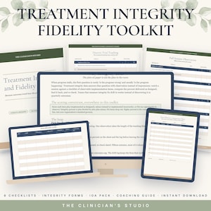 ABA Treatment Integrity and Fidelity Toolkit, Procedure Checklists, Staff Observation Forms, IOA Data Sheets, BCBA Supervision Printables