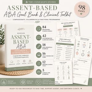 Assent-Based Aba Goal Bank and Clinical Toolkit | Behavior Analyst Printable, Aba Therapy I Autism Behavior Strategies I Compassionate-Based
