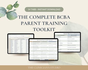 BCBA Parent Training Toolkit | ABA Parent Training Scripts, BST Flowcharts, Session Notes, Caregiver Coaching Resources, Bcba & Rbt Forms