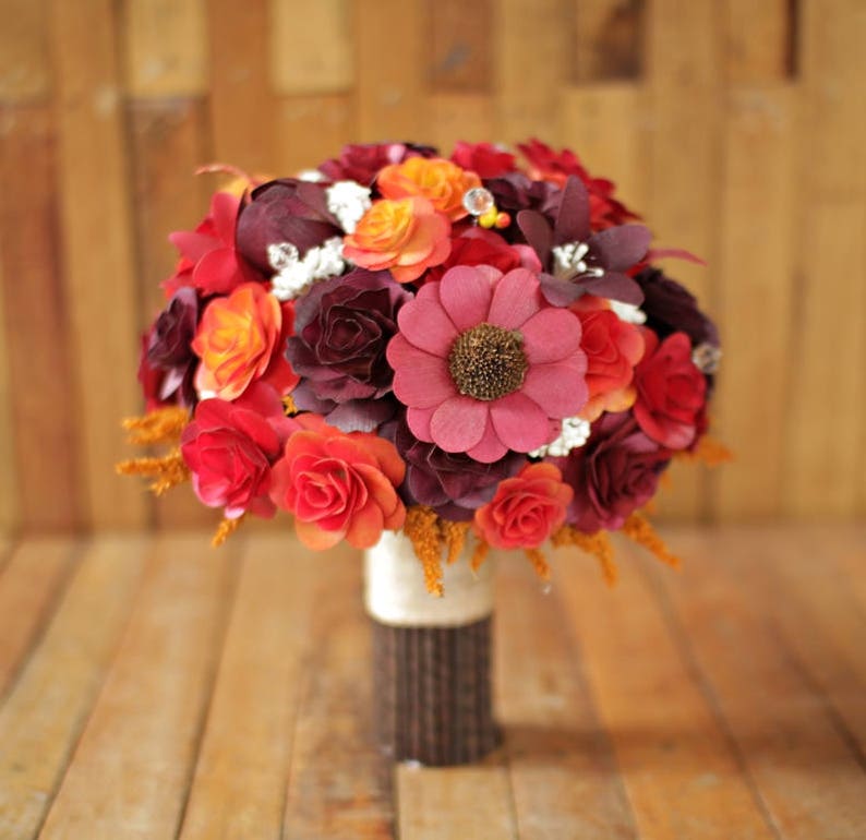 Wooden Flowers Bouquet Fall Autumn Corn Husk and Wooden Bouquet for Wedding and Home Decor Centerpiece