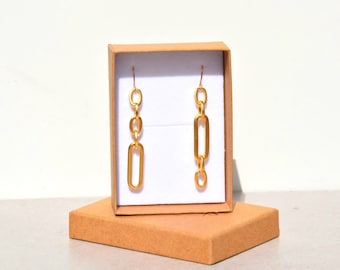 Irregular earrings, Mismatched earrings, Asymmetrical Earrings, Geometric earrings, Gold dangle earrings, Gift for her, Unique earrings