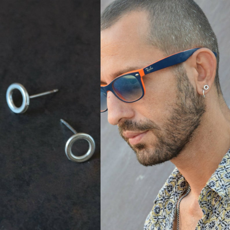 mens earrings silver studs
