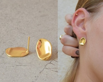 Christmas gift for women, Gold stud earrings, Elegant earrings