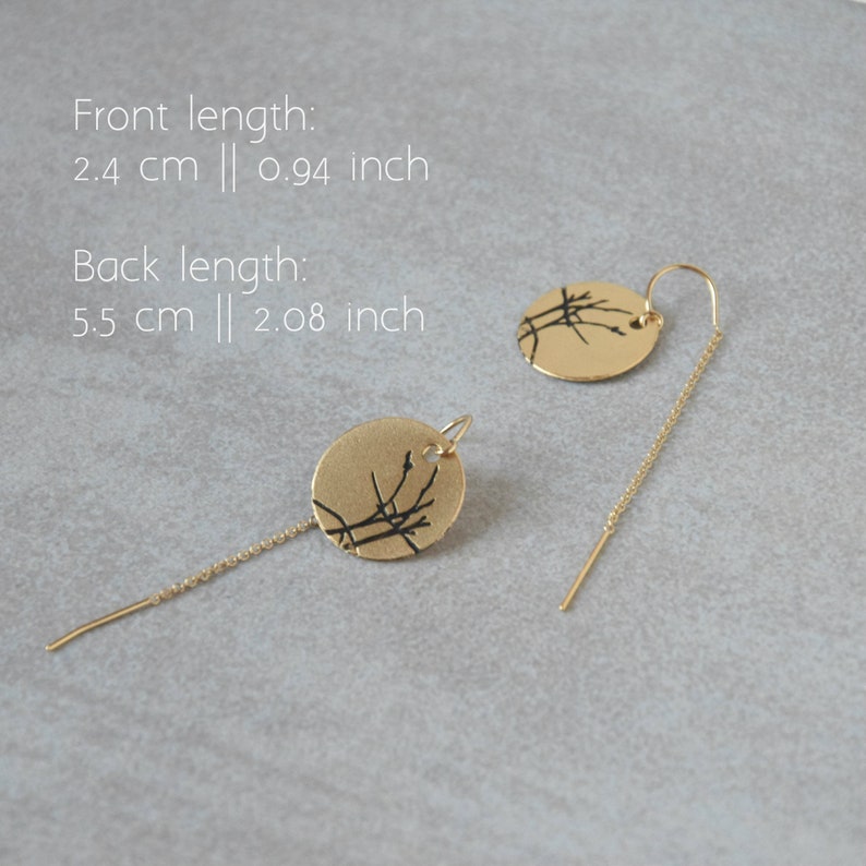 Gold threader earrings Tiny disc earrings Perfect gift for Etsy