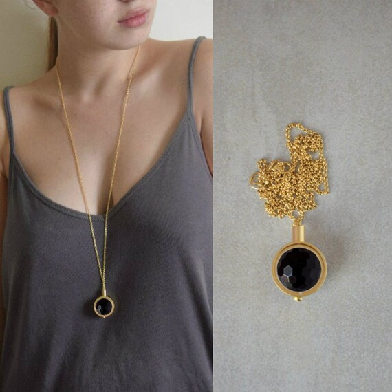 Parure De Bijoux Collier Et Boucles D'oreilles Couleur Onyx Et Or - Neuf Sans Emballage