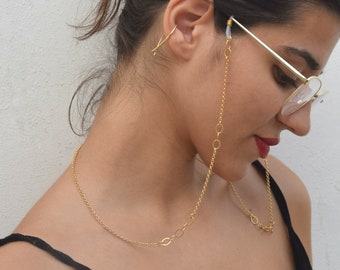 Glasses chain gold, Eyeglasses chain, Pretty glasses chain