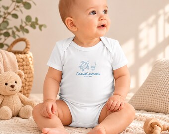 Coastal Baby beach Clothes: summer club baby Romper & Oneder the Sea Seashell Bodysuit, infant onesie