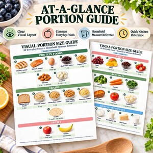Portion Size Guide Printable 30 Foods & Household Measures