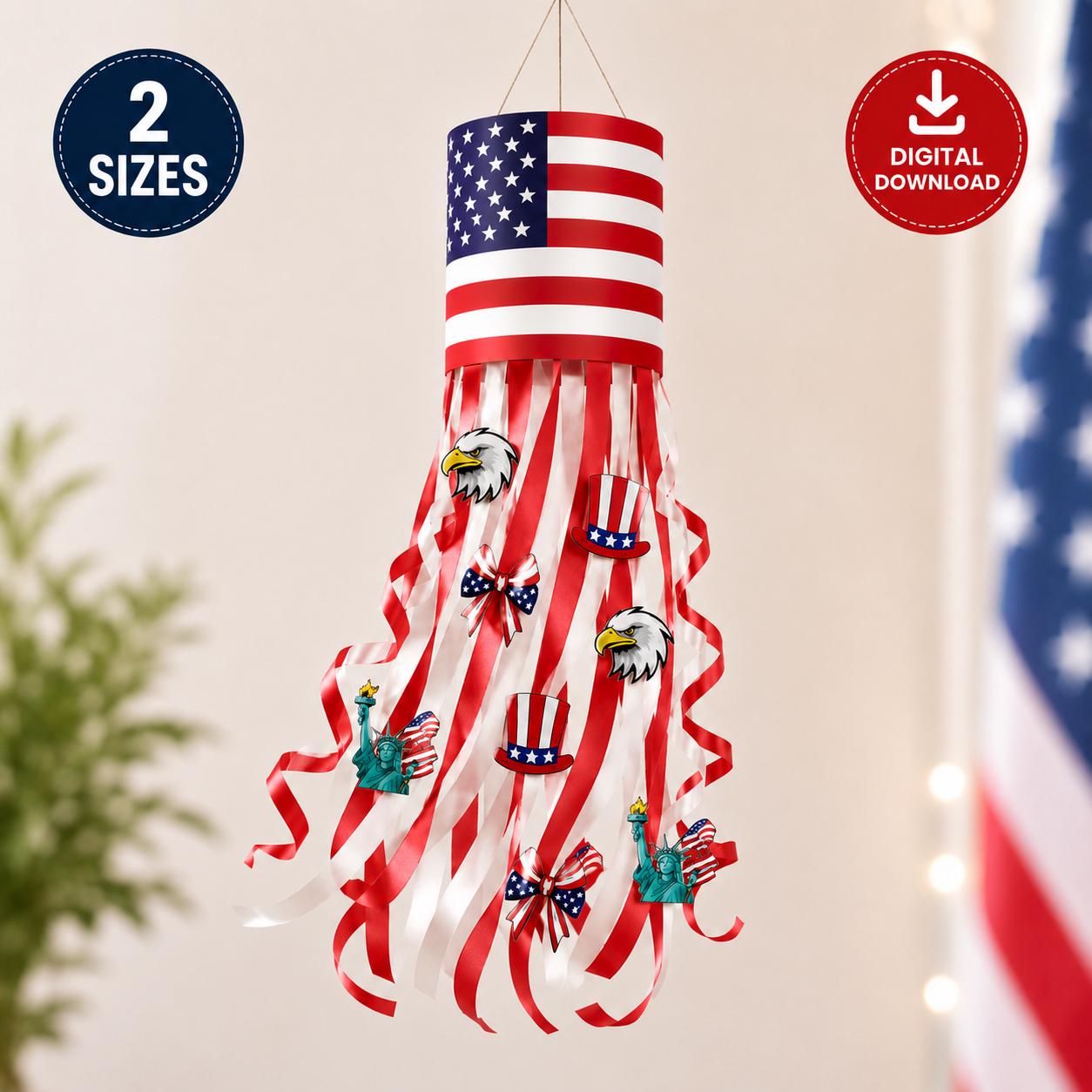 37 Easy & Fun Labor Day Crafts for Kids of All Ages 34 American Flag Windsock Craft Printable, Patriotic Classroom…