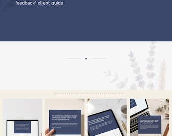 Modello di pacchetto di benvenuto per clienti Canva per designer | Kit di onboarding visivo | Cronologia del progetto | Spiegazione del ciclo di progettazione | Modificabile