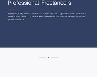 Notion Client Portal for Copywriters | Brand Voice Intake, Revision Tracker & Content Approval Workflow Template
