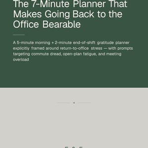 Back to Office Anxiety Planner | Gratitude Reset | 5-Minute Morning & End of Shift Printable | Return to Work PDF
