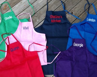 Monogrammed Apron for Women, Toddlers, and Kids, Personalized Full Apron for Baking, Art, Party Favors, Unique Teacher Gift, Mom or Grandma