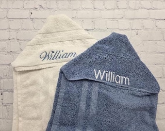 Personalized Hooded Towel, Unique Baby Shower Gift, Monogrammed Birthday Gift, Custom Bath Decor, Cotton Towel for Infant, Toddler, and Kid