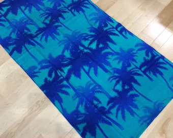 XL Palm Personalized Beach Towel - Best Destination Wedding Present, Tropical Monogrammed Ocean Cruise Vacation Momento, Birthday Gift