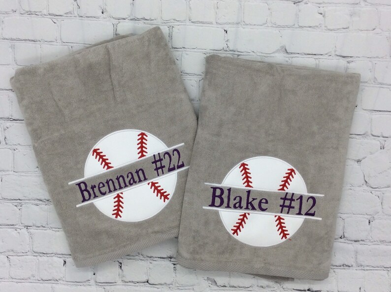 Baseball Personalized Beach Towel Monogrammed Towel Sports Etsy