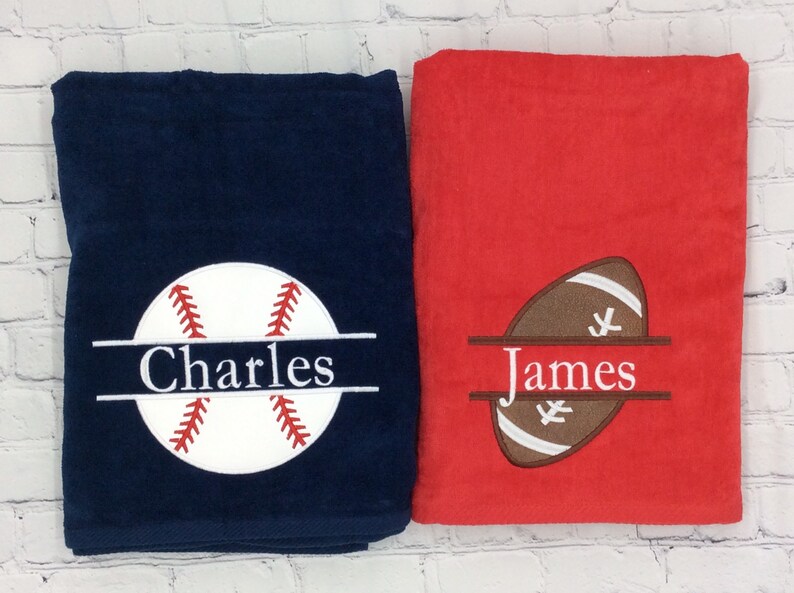 Baseball Personalized Beach Towel Monogrammed Towel Sports Etsy