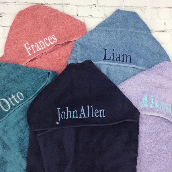 Monogrammed Hooded Towel - Unique Baby Shower Gift, Personalized Birthday Present - Infant Toddler and Kids Customizable Sizes and Colors