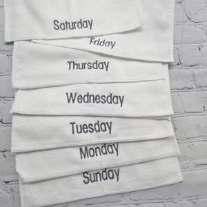 Days of the Week Washcloths, Teen Gift, Face Towel, Microfiber Make Up Removal Cloth, Gift for Her, Slumber Party Favor, Secret Pal Gift image 7