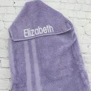 Lavender Monogrammed Hooded Towel - Unique Baby Shower Gift, Personalized Birthday Present - Infant Toddler and Kids Customizable Sizes