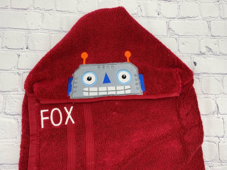 Robot Hooded Towel Robot Birthday Gift Robot Baby Shower Etsy