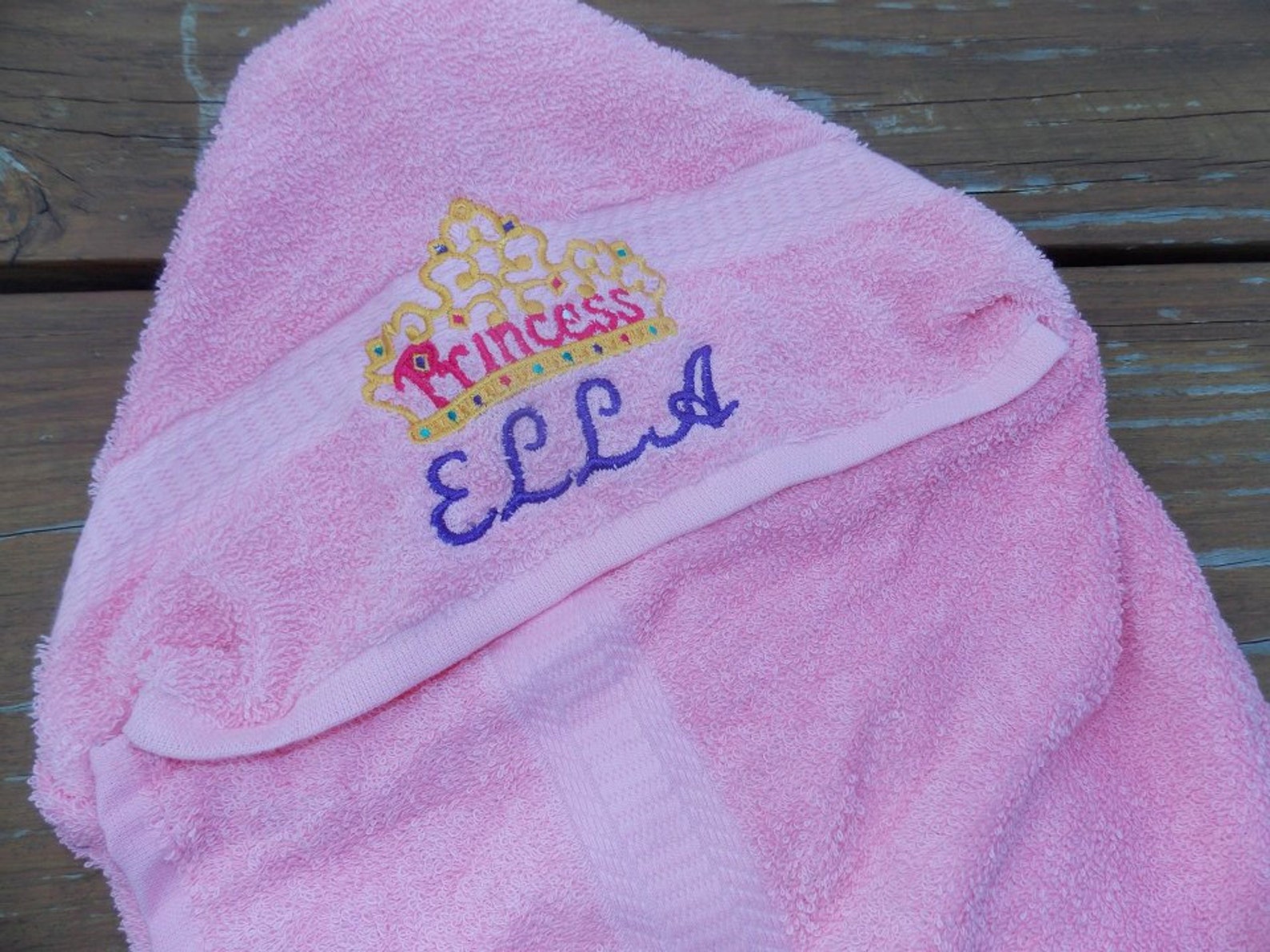 Princess Personalized Hooded Towel Princess Birthday Gift Etsy