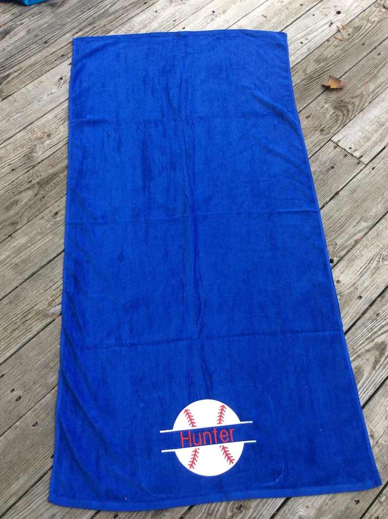 Baseball Personalized Beach Towel Monogrammed Towel Sports Etsy