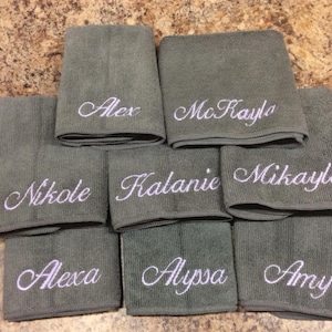 Makeup Removal Cloth, Personalized Washcloth Monogrammed Face Towel, Microfiber Embroidered Gift for Her, Slumber Party Bath Spa, Bridesmaid