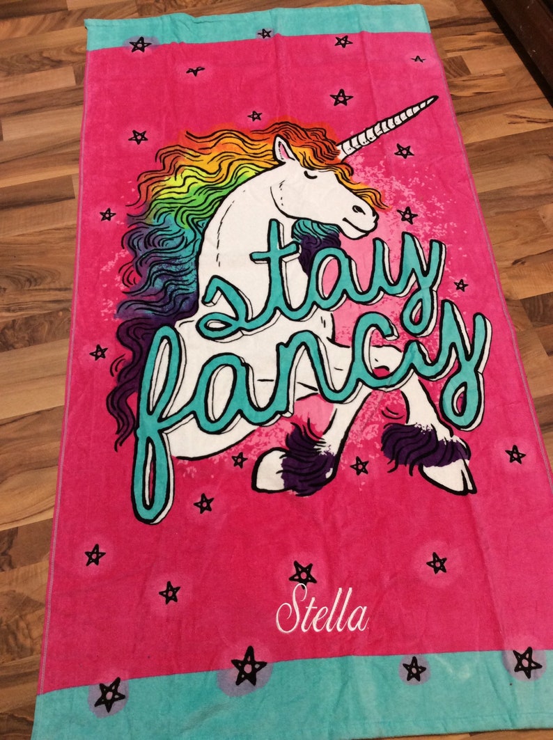 XL Unicorn Personalized Beach Towel Monogrammed Towel Adult Etsy