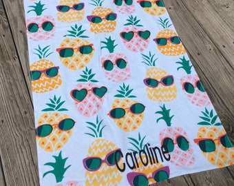 Details about   New Colorful Pineapple Beach Towel Cotton Bath Pool GIFT Fruit Pineapples Pastel 
