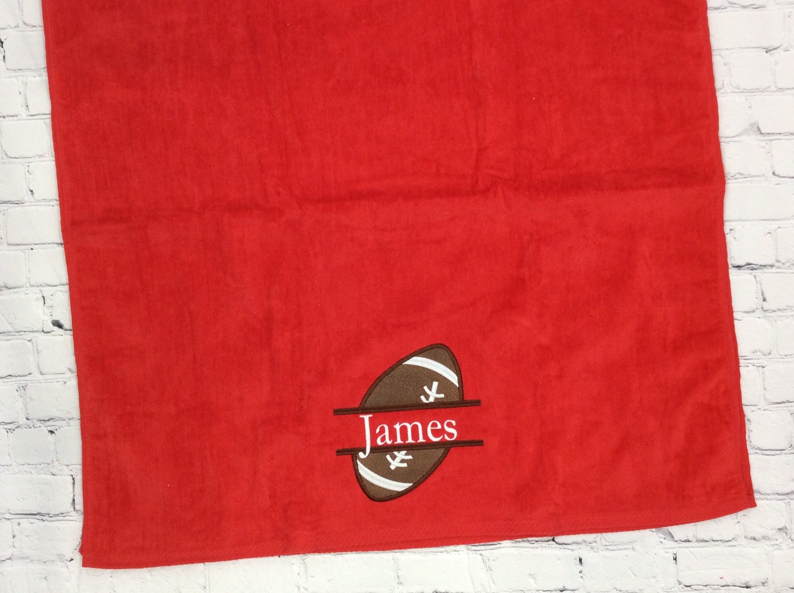 Football Personalized Beach Towel Monogrammed Towel Sports Etsy