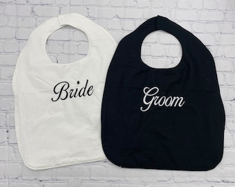 Bride Clothing Protector Bridal Shower Gag Gift Groom Gift Bachelor Gift April Fools Gift Personalized Adult Bib Cotton Anniversary Gift