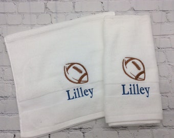 Football Personalized Hand Towel Sports Bathroom Decor Monogrammed Hand Towel Personalized Towel Team Towel Sports Towel Football Towel