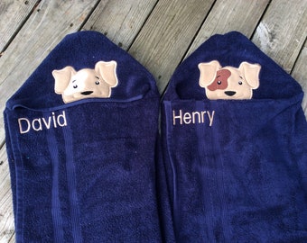 Dog Personalized Hooded Towel, Dog Birthday, Dog Baby Shower, Dog Nursery, Dog Baby, Kid Hooded Towel, Personalized Gift, Monogrammed Gift