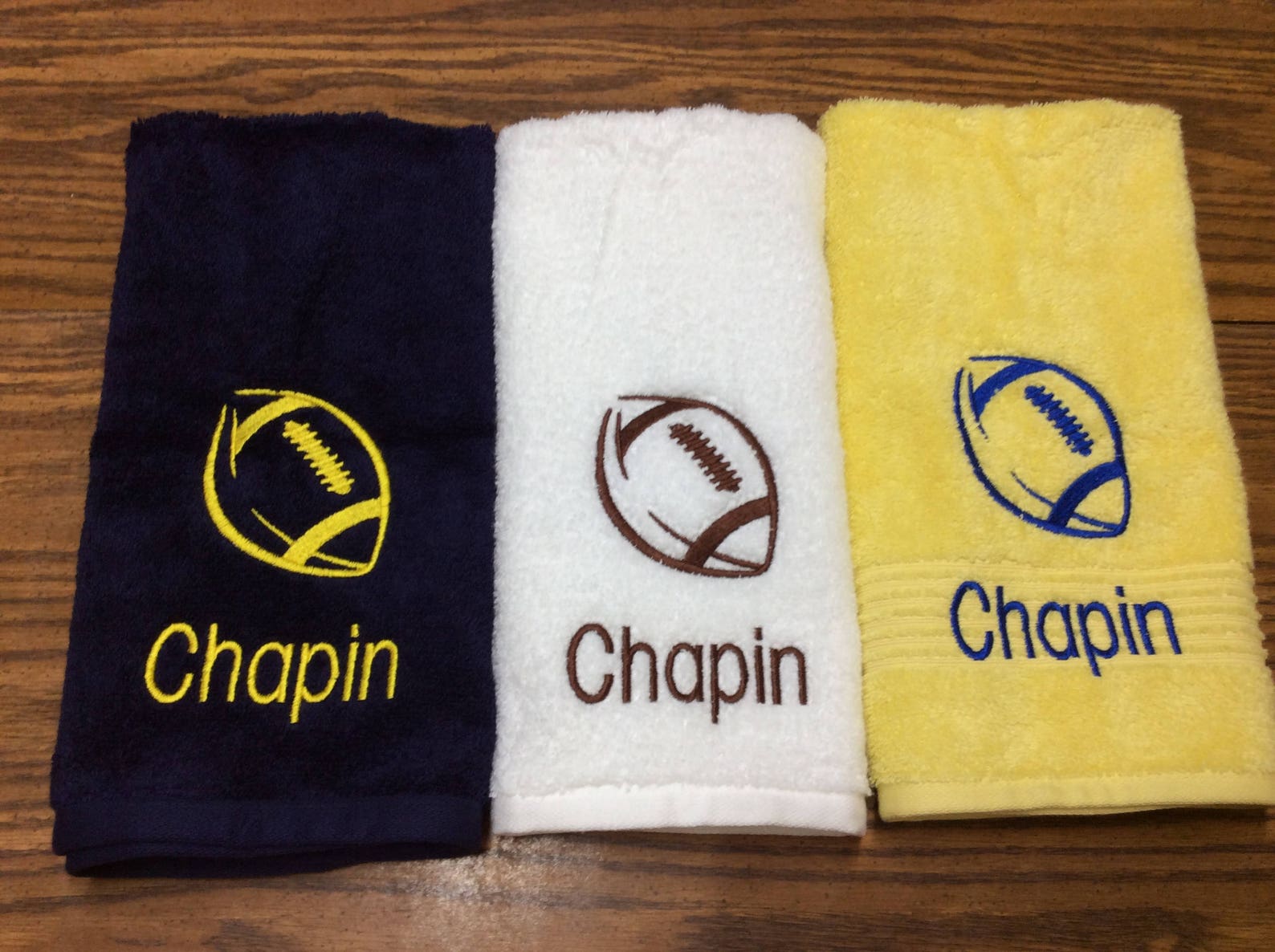 Football Personalized Hand Towel Sports Bathroom Decor Etsy