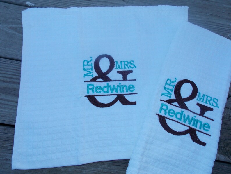 MR & MRS Personalized Kitchen Towel Cotton Anniversary Gift Etsy
