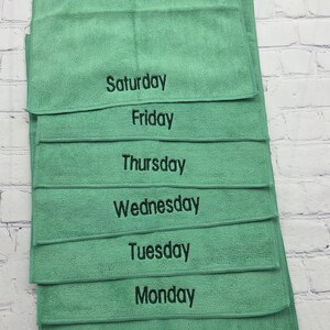 Days of the Week Washcloths, Teen Gift, Face Towel, Microfiber Make Up Removal Cloth, Gift for Her, Slumber Party Favor, Secret Pal Gift image 14