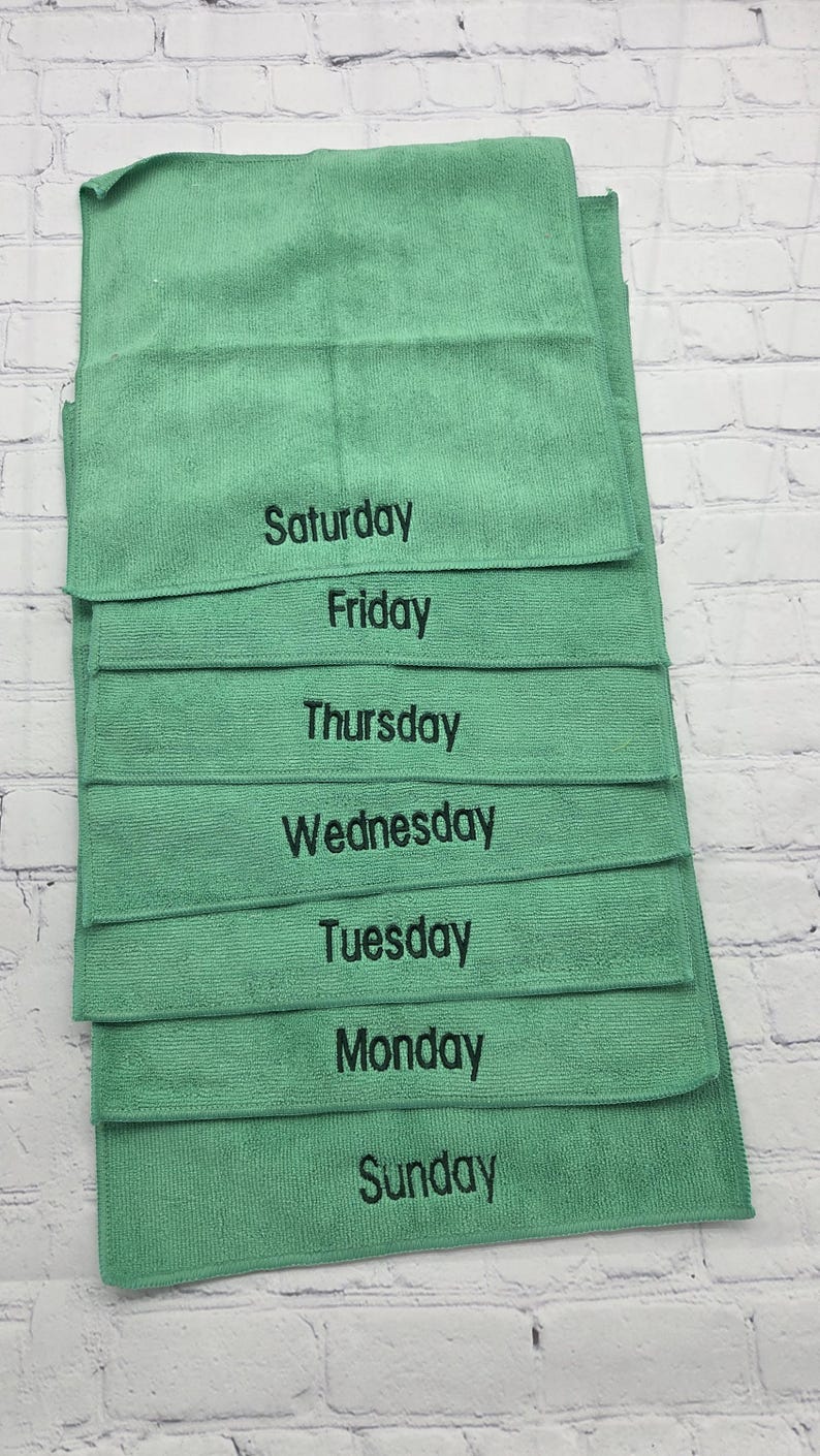 Days of the Week Washcloths, Teen Gift, Face Towel, Microfiber Make Up Removal Cloth, Gift for Her, Slumber Party Favor, Secret Pal Gift image 14
