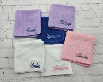 Monogrammed Washcloth Personalized Washcloth Gift for Him Gift for Her Microfiber Cloth Microfiber Make Up Removal Cloth Sweat Cloth