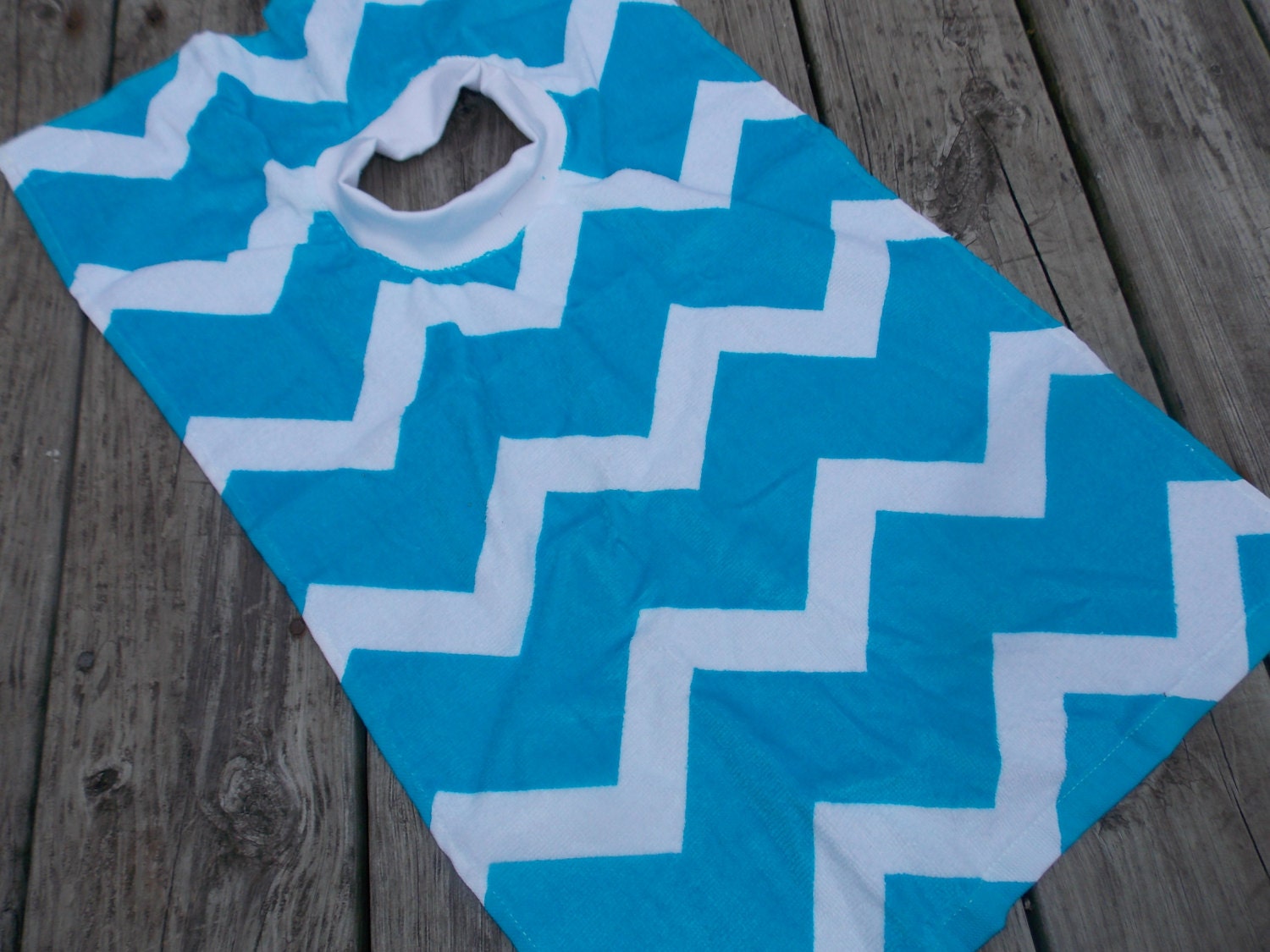 Aqua Chevron Dish Towel Bib 1st Birthday Bib Cake Smashing Etsy