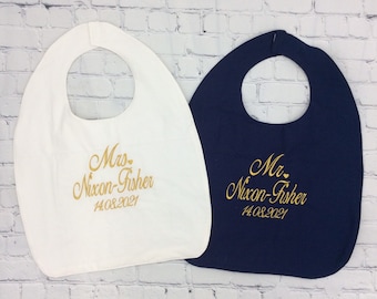 Bride & Grooms Special Little Wedding Guest with Personalised Name Baby Bib...