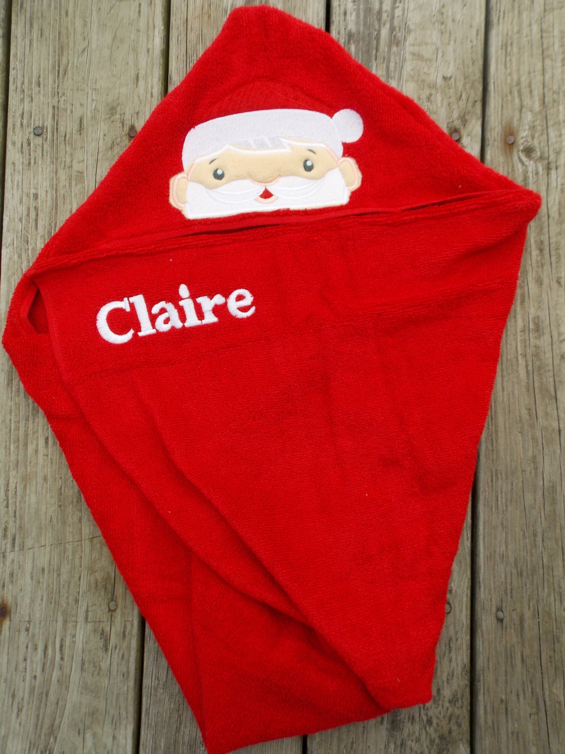 Santa Hooded Towel Personalized Hooded Towel Christmas Kids Etsy