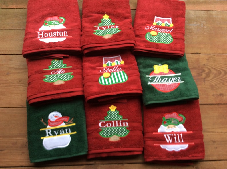 Christmas Towel Personalized Christmas Towel Christmas Etsy
