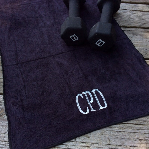 Personalized Microfiber Workout Towel, Embroidered Gym Sweat Cloth, Monogrammed Gift
