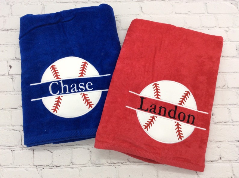Baseball Personalized Beach Towel Monogrammed Towel Sports Etsy