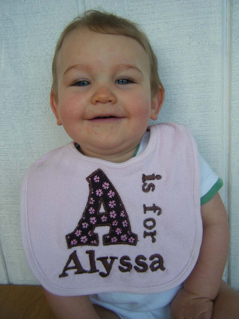 Personalized Baby Bib Monogrammed Bib Baby Shower Gift 1st Etsy